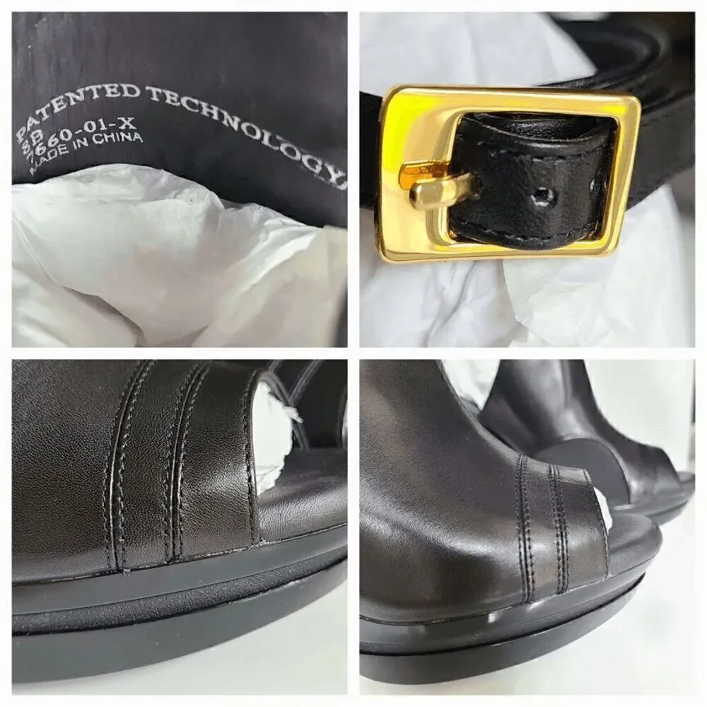 ILENE BERG Samara Black Leather Booties Comfortable High Heels SIZE 8 NEW IN BOX